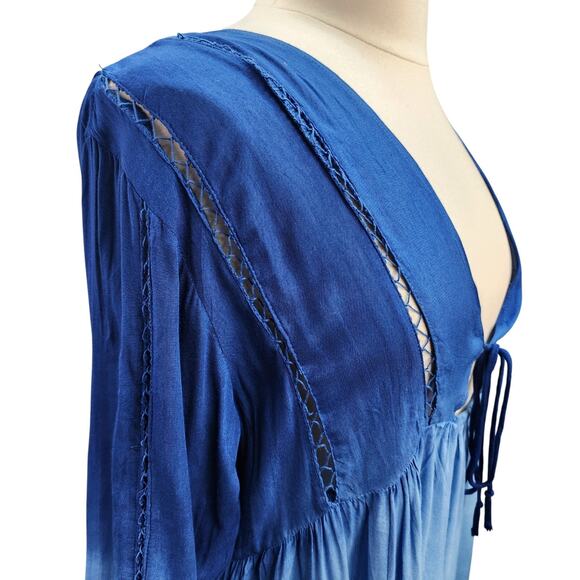 NWT Swimsuits for All Coverup Size 14/16 LARGE Tunic Dress Blue Ombre Beach Pool - Picture 13 of 16
